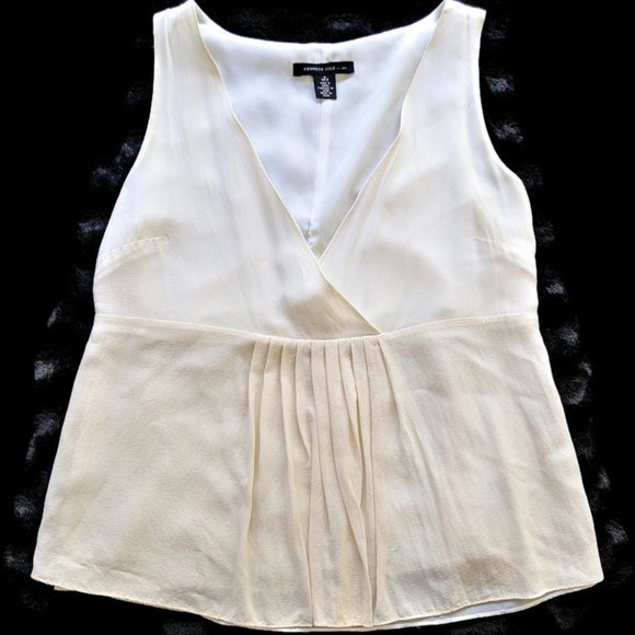 Kenneth Cole Silk Chiffon VNeck Sleeveless Blous 4 - Picture 1 of 7